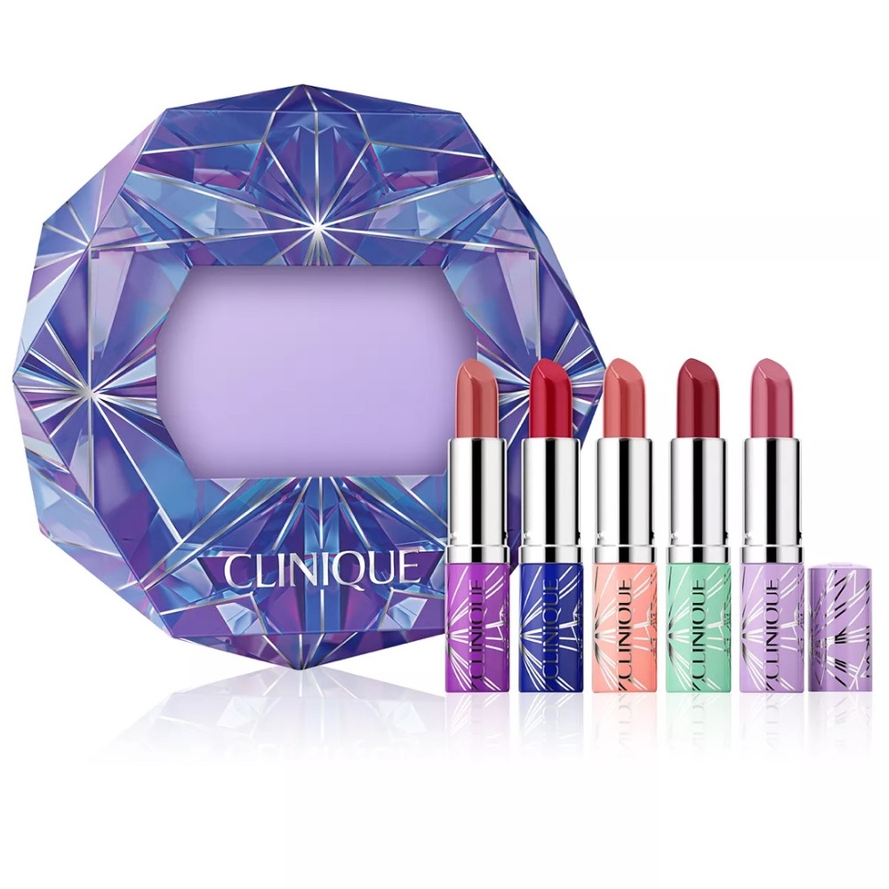 5 Clinique Pop Lip Colour Primer Lipstick Bare Cherry Mocha Berry Plum Gift Set